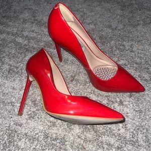 STEVE MADDEN EVELYN PATENT RED HEELS